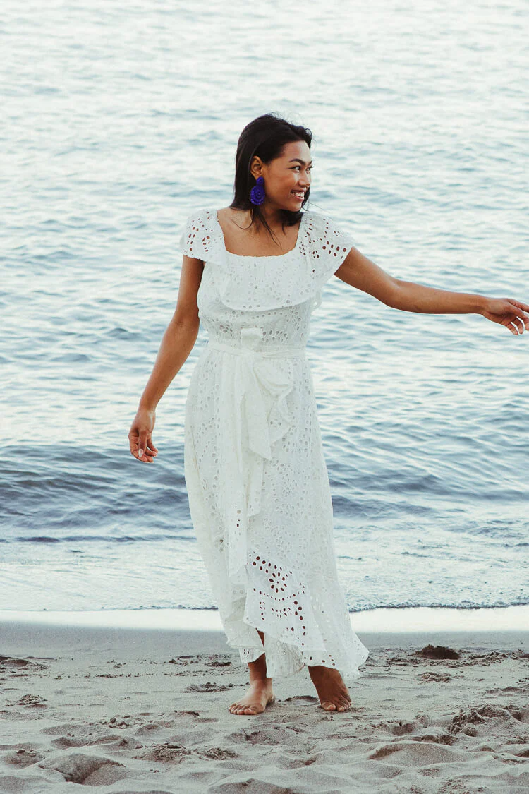 Italian Summer Off-the-Shoulder Eyelet Midi Dress - FINAL SALE - Image 3