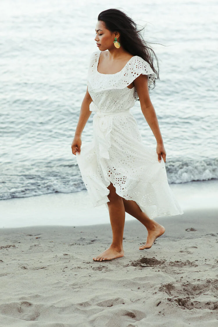 Italian Summer Off-the-Shoulder Eyelet Midi Dress - FINAL SALE - Image 5