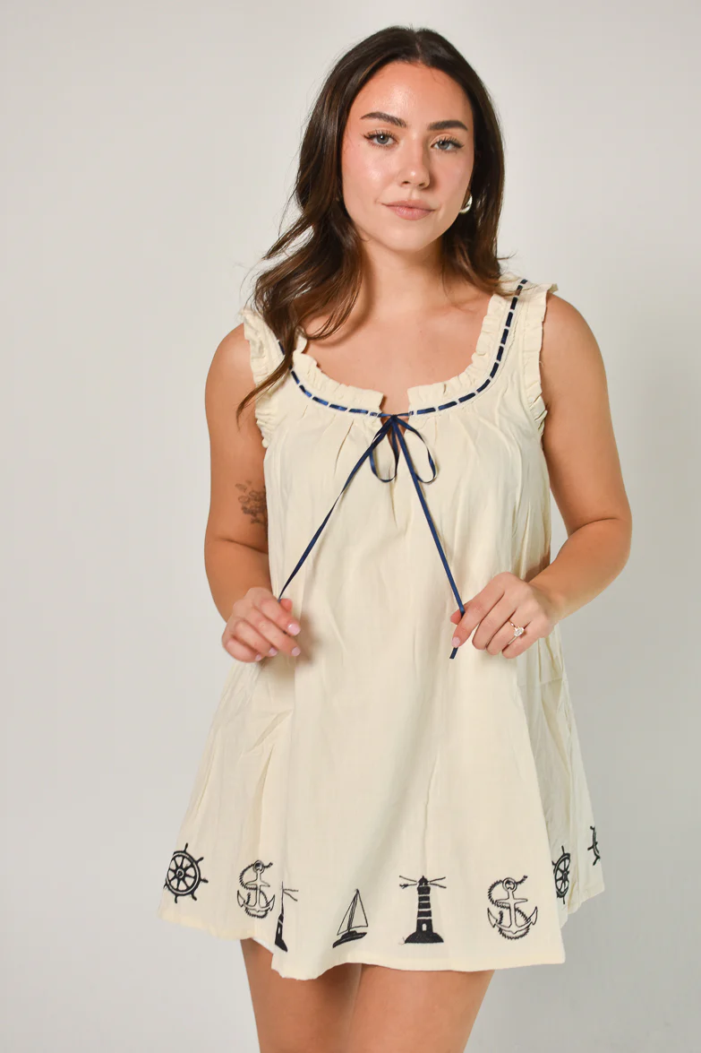 Jose Ignacio Nautical Tie Mini Dress - Image 3
