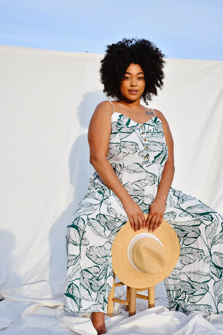 Kiana Palm Print Wide Legged Jumpsuit - Image 3
