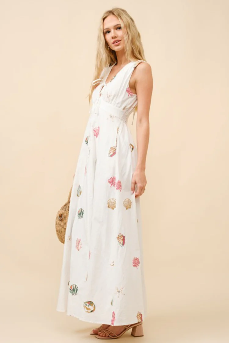 Lagos Seashell Embroidered Maxi Dress - FINAL SALE - Image 4