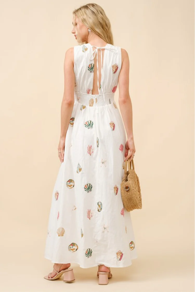 Lagos Seashell Embroidered Maxi Dress - FINAL SALE - Image 5