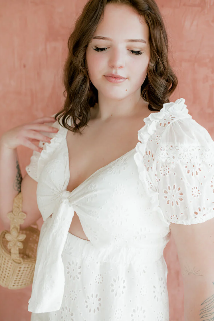 Lottie Eyelet Mini Dress - FINAL SALE - Image 3
