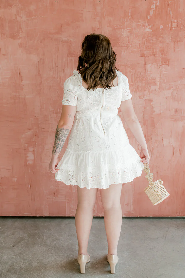 Lottie Eyelet Mini Dress - FINAL SALE - Image 4