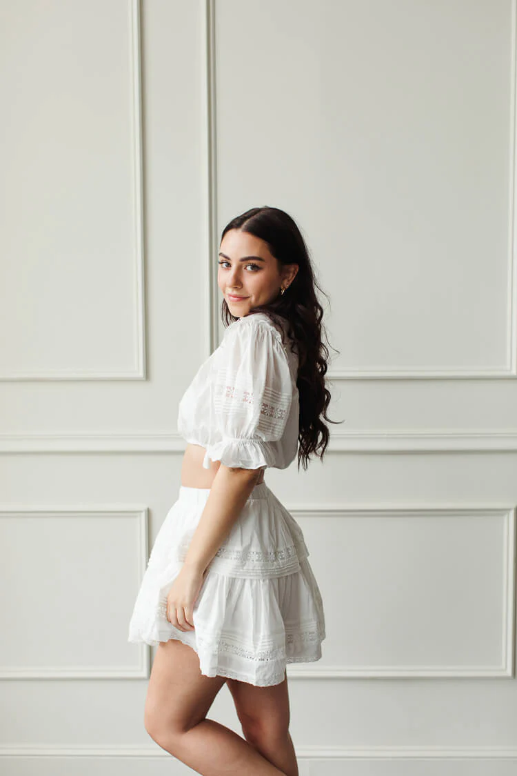Kent White Ruffle Skirt Set - FINAL SALE - Image 4