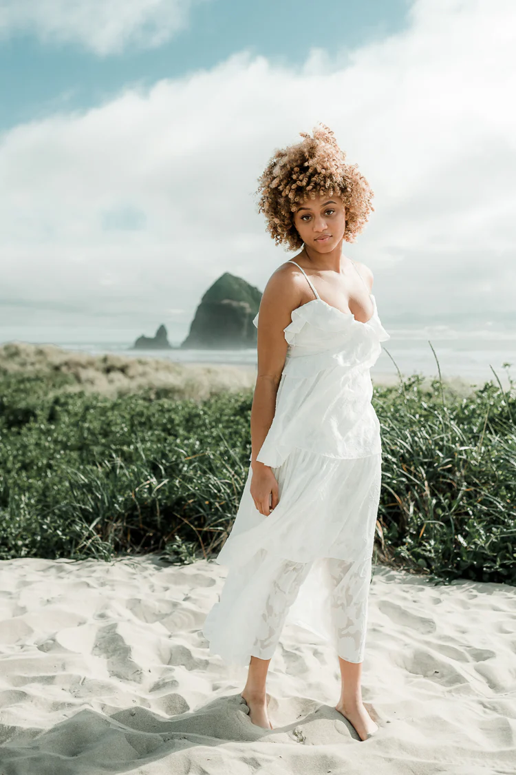 Marie White Tiered Maxi Dress - Image 3