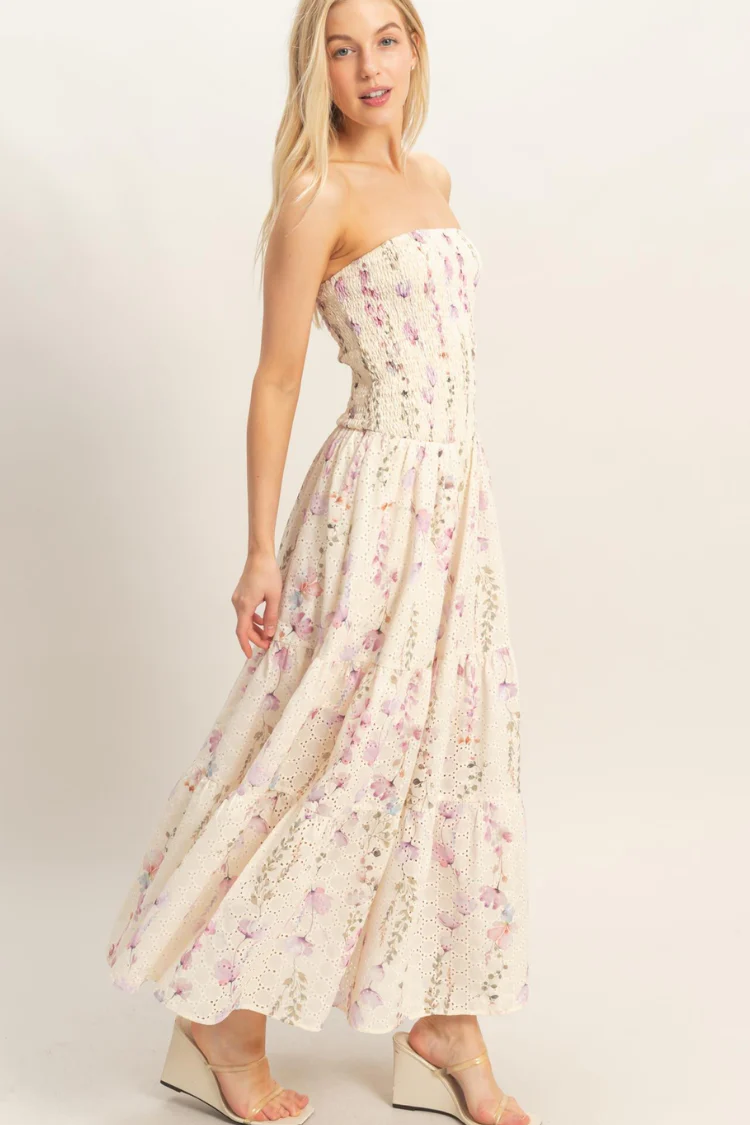 Meadow Strapless Floral Midi Dress - Image 2