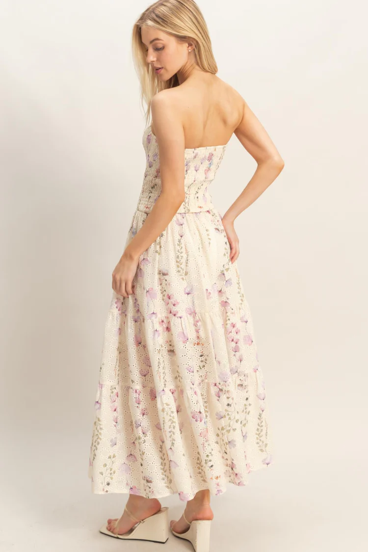 Meadow Strapless Floral Midi Dress - Image 3