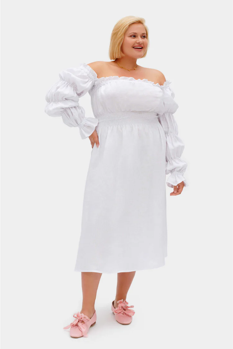 Michelin Linen Dress - White - Image 3