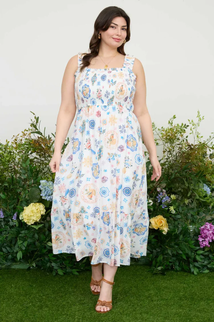Milos Graphic Print Midi Dress - Image 5