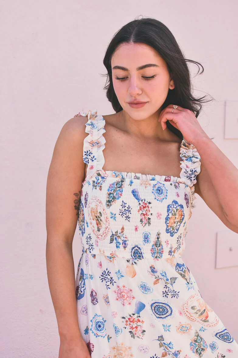 Milos Graphic Print Midi Dress - Image 7