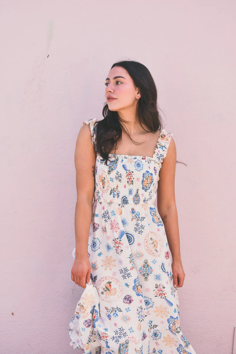Milos Graphic Print Midi Dress - Image 9