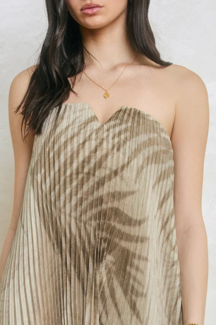 Moonlit Pleated Maxi Dress - Desert Palm - Image 6