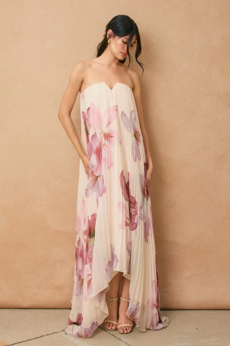 Moonlit Pleated Maxi Dress - Orchid - Image 3