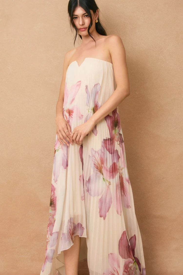 Moonlit Pleated Maxi Dress - Orchid - Image 4