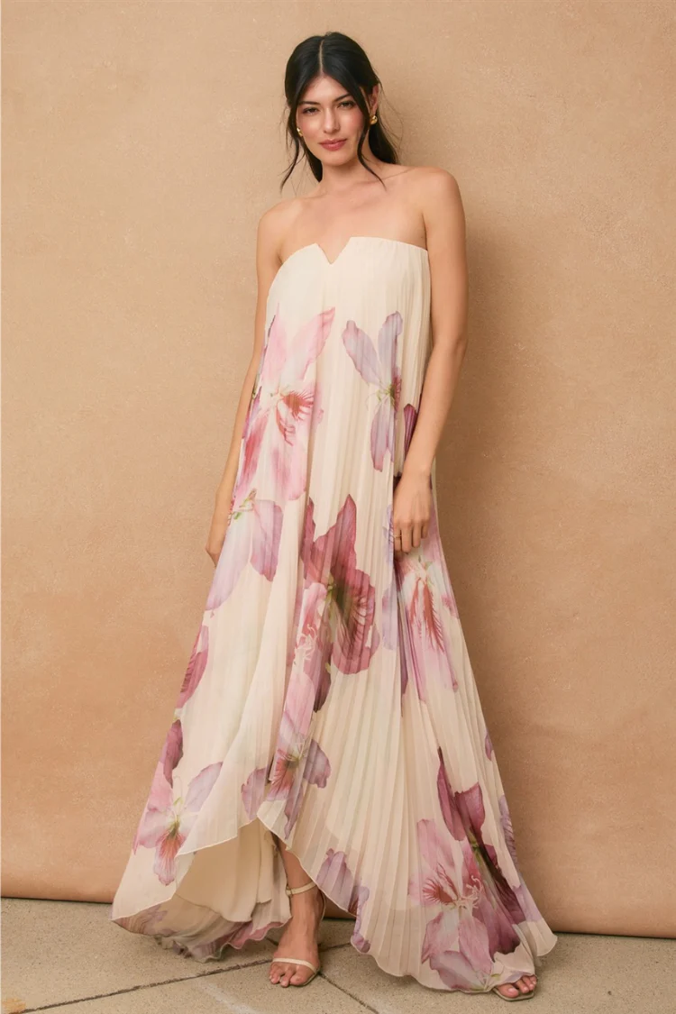 Moonlit Pleated Maxi Dress - Orchid - Image 5