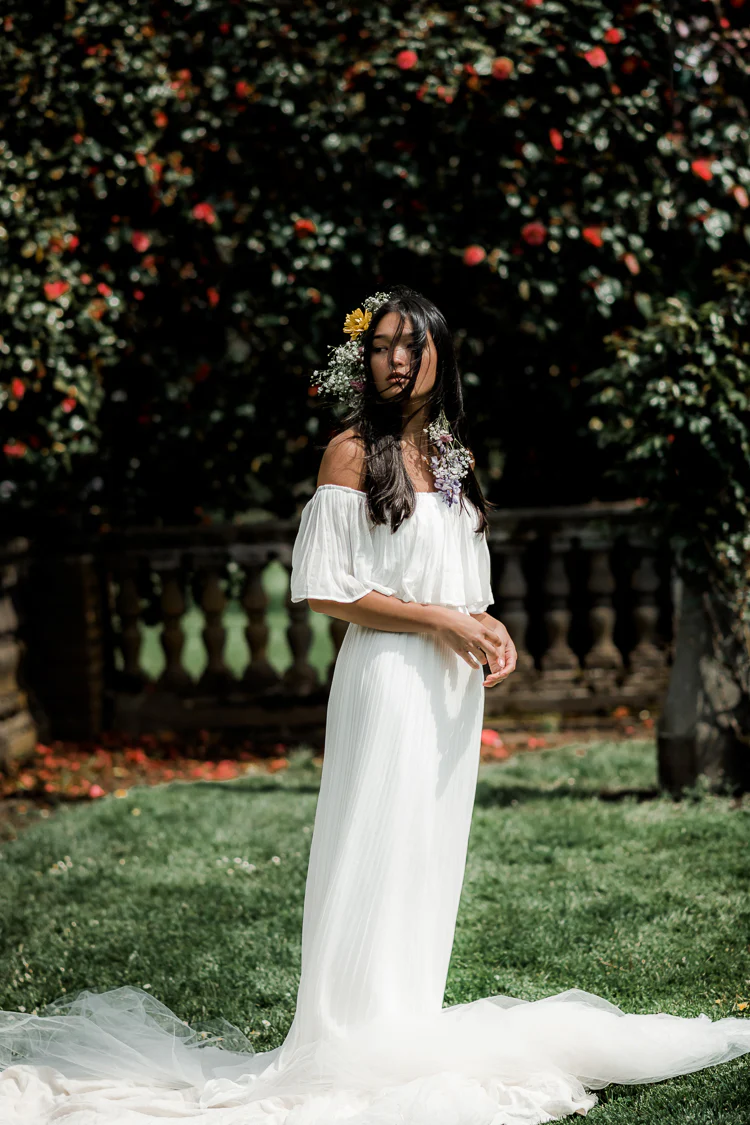 Naomi White Pleated Maxi Dress - Image 3