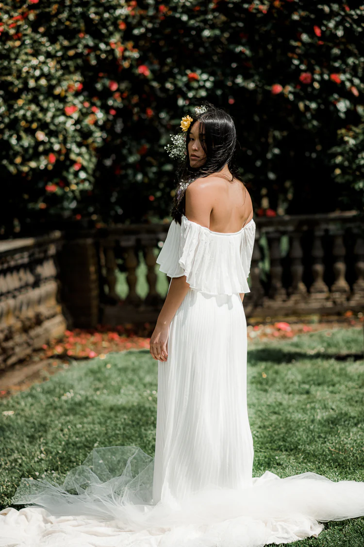 Naomi White Pleated Maxi Dress - Image 4