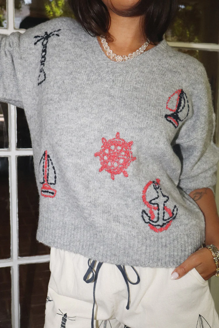 Nautical Dreams Embroidered Sweater - Image 3