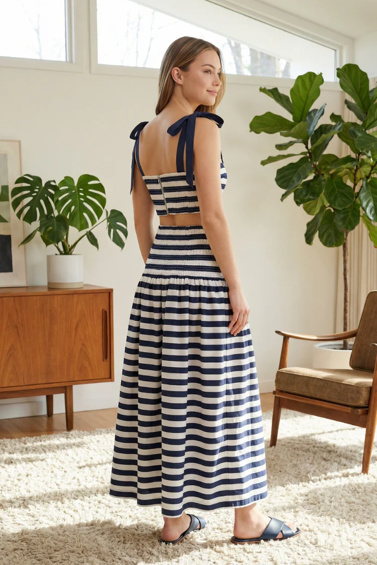 Nautico Striped Skirt Set - Navy/ White - Image 6