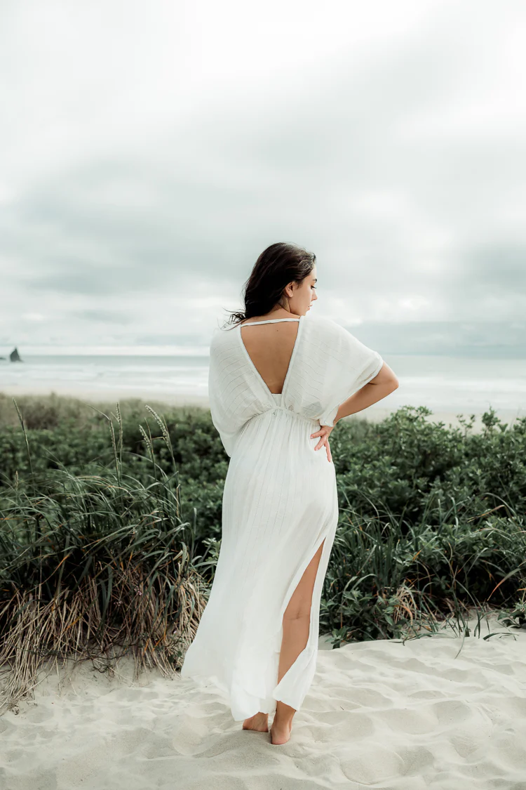 Nomad Metallic Thread Maxi Dress - White - Image 4