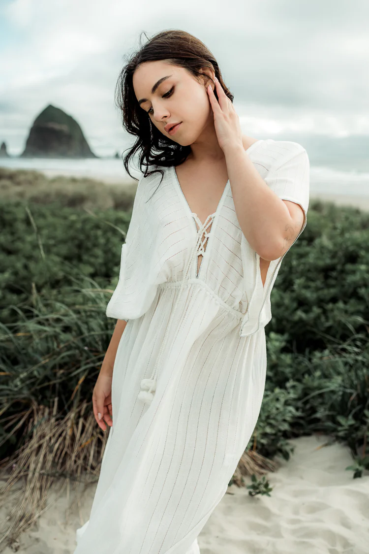 Nomad Metallic Thread Maxi Dress - White - Image 5