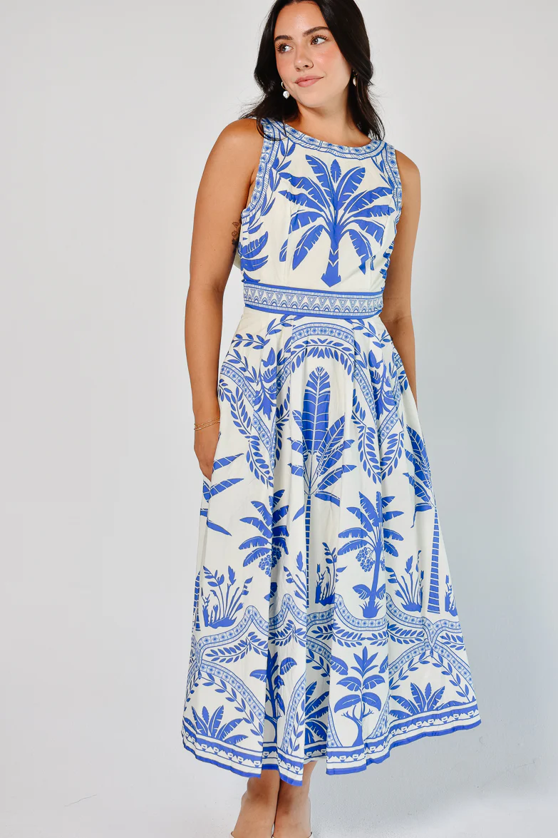 Noto Palm Midi Dress - Image 3