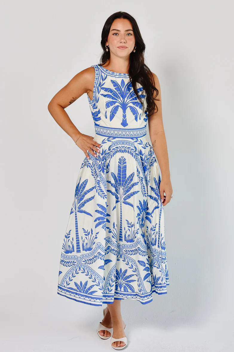Noto Palm Midi Dress - Image 5