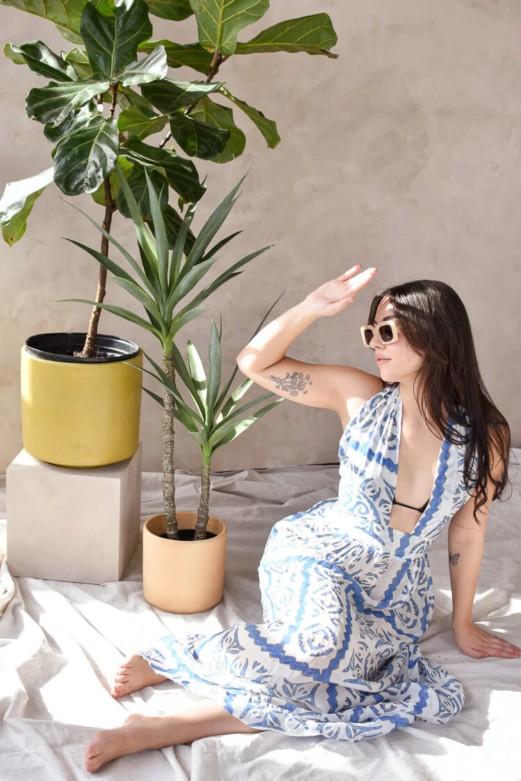 Oia Blue Tile Beach Cover-Up - Image 6