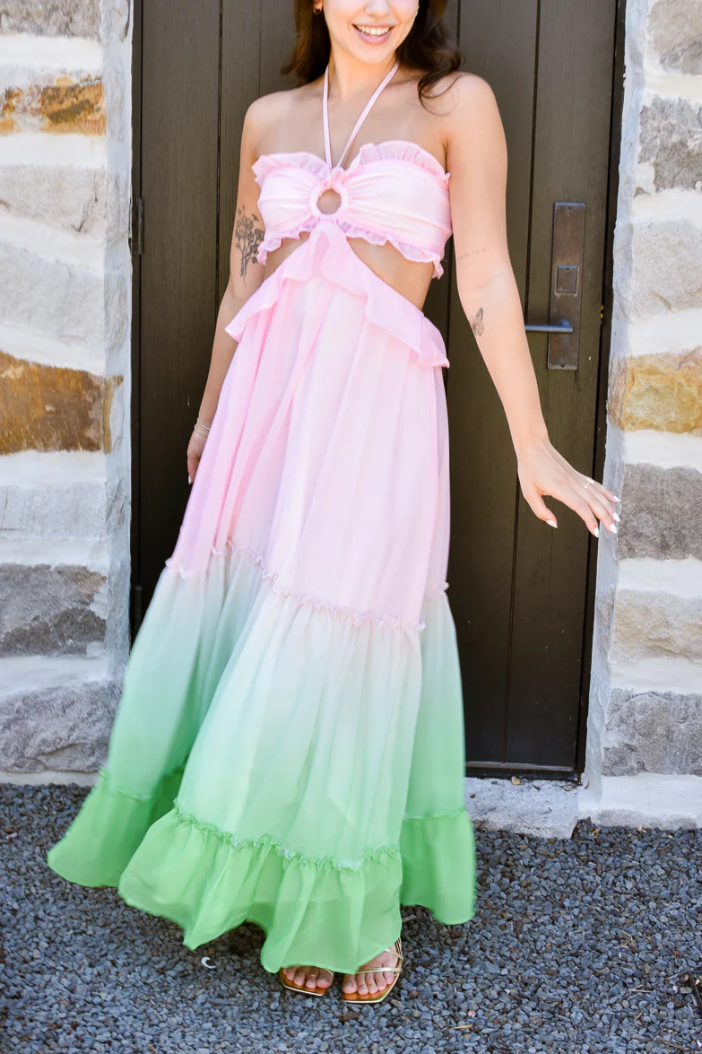 Byron Bay Ombre Cutout Maxi Dress - Image 3