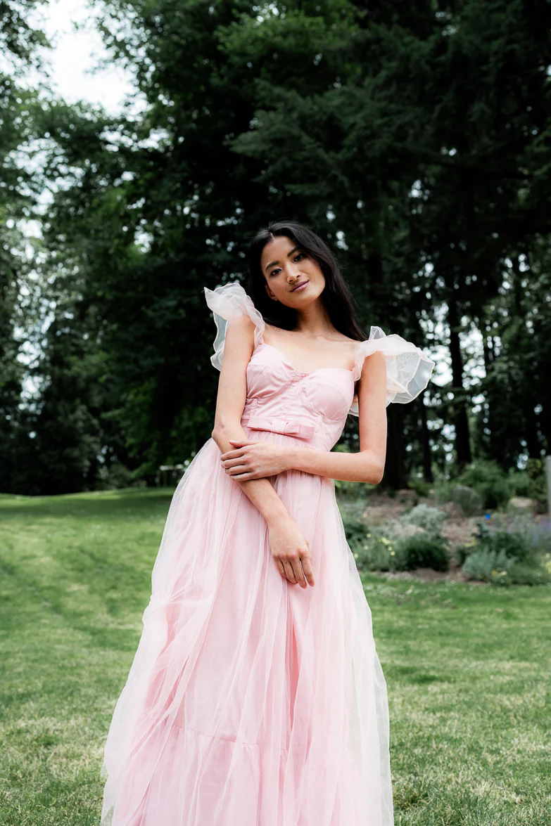 Orsay Flutter Sleeve Maxi Dress - Pink - Image 4