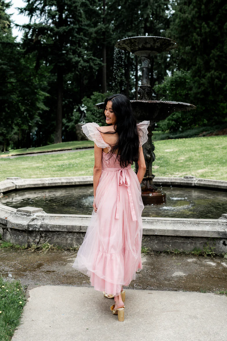 Orsay Flutter Sleeve Maxi Dress - Pink - Image 5
