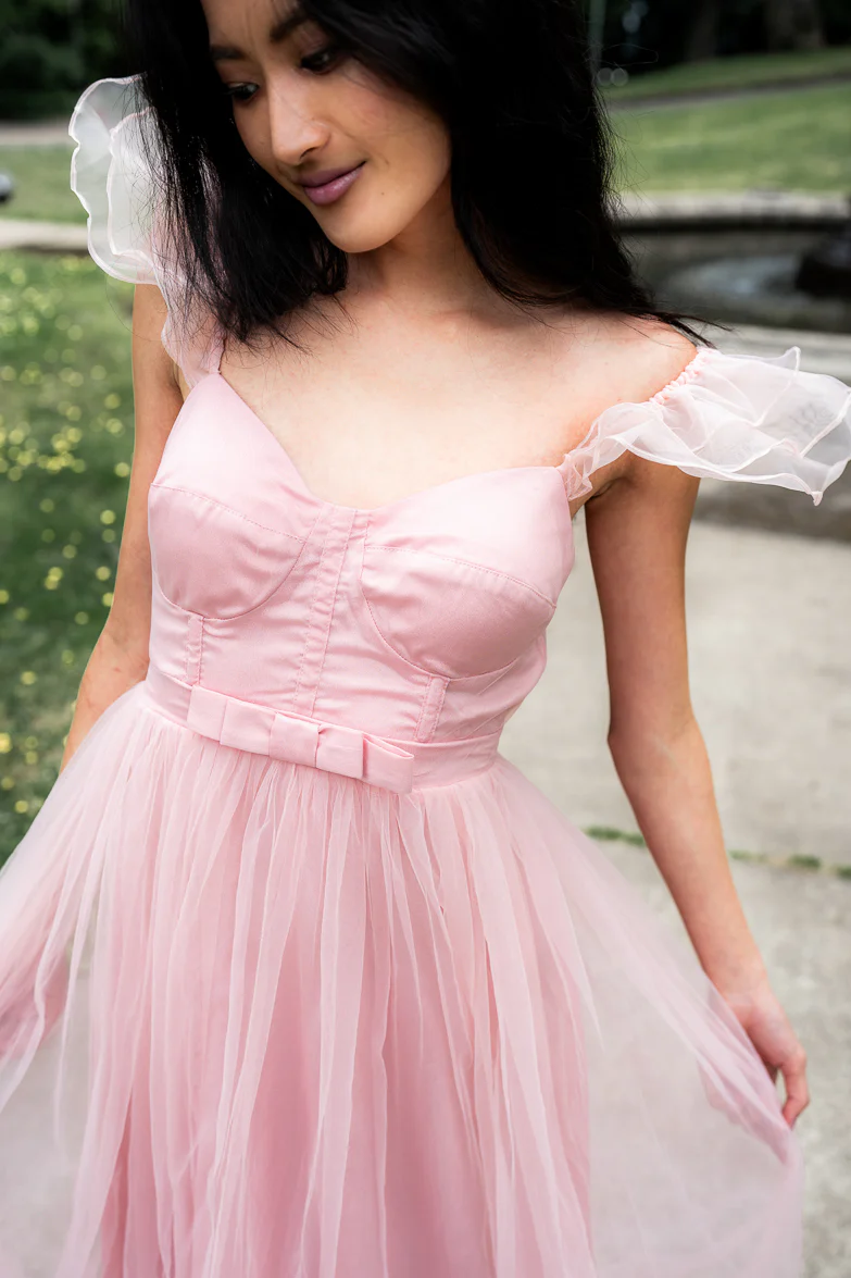 Orsay Flutter Sleeve Maxi Dress - Pink - Image 6