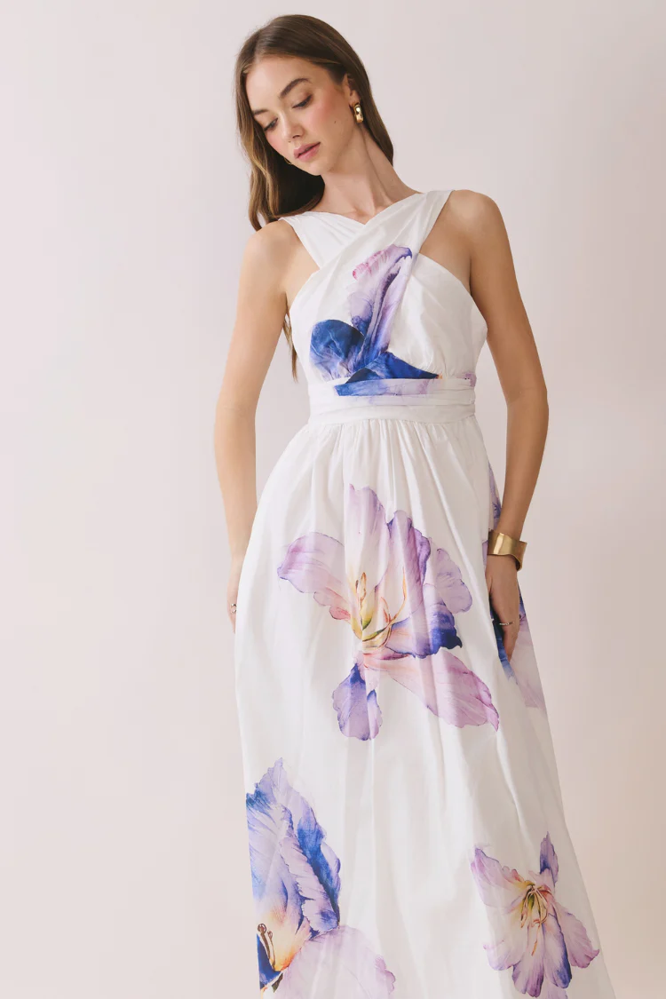 Perfect Petals Pansy Print Midi Dress