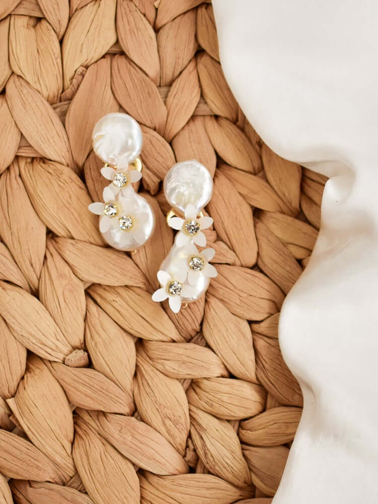 Vivian Pearl Short Dangle Earrings - FINAL SALE - Image 3