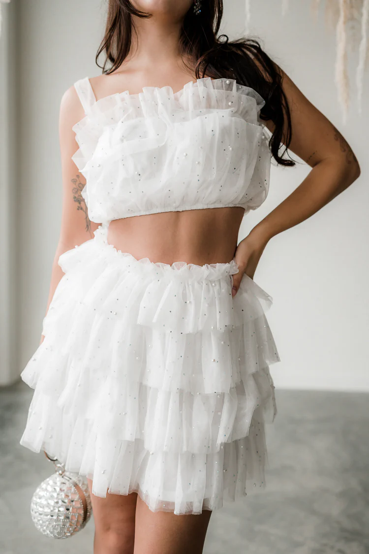 Talia Pearl Studded Mini Skirt - Image 4