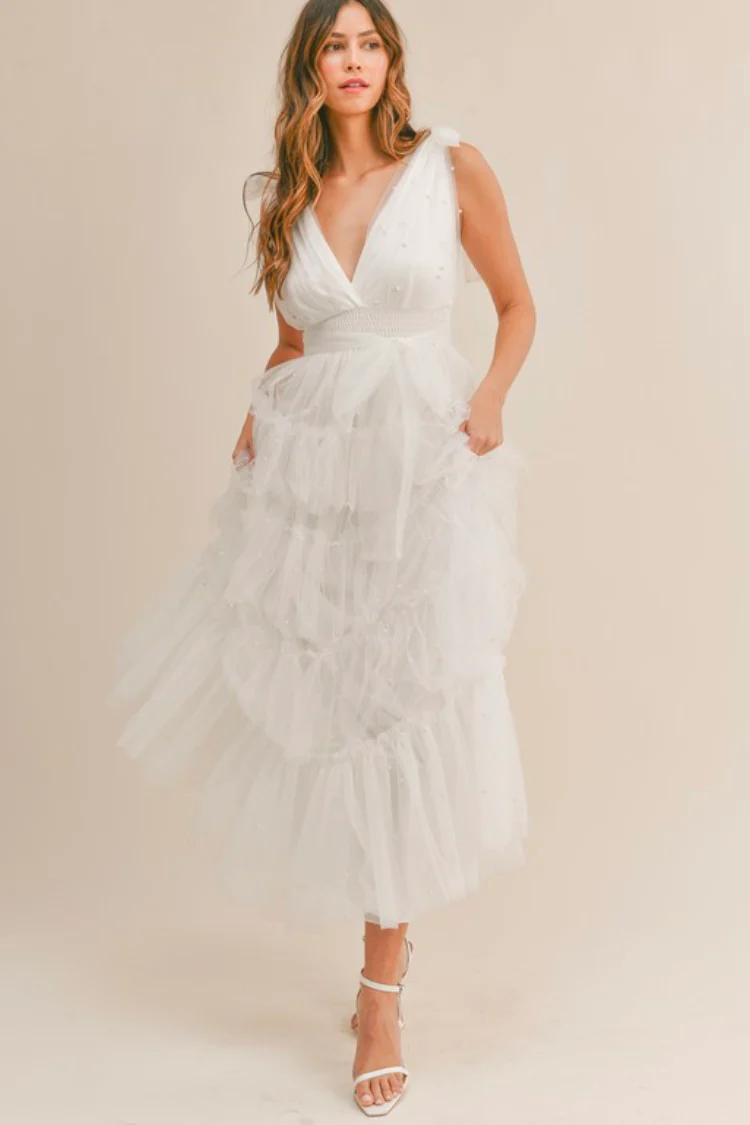 Perla Tulle Tiered Maxi Dress - FINAL SALE - Image 3