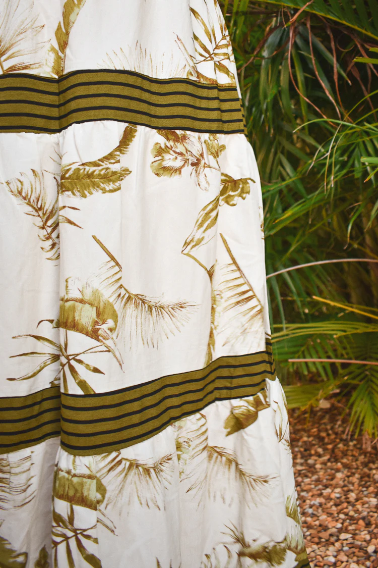 Playa Carillo Palm Print Maxi Dress - Olive - Image 3