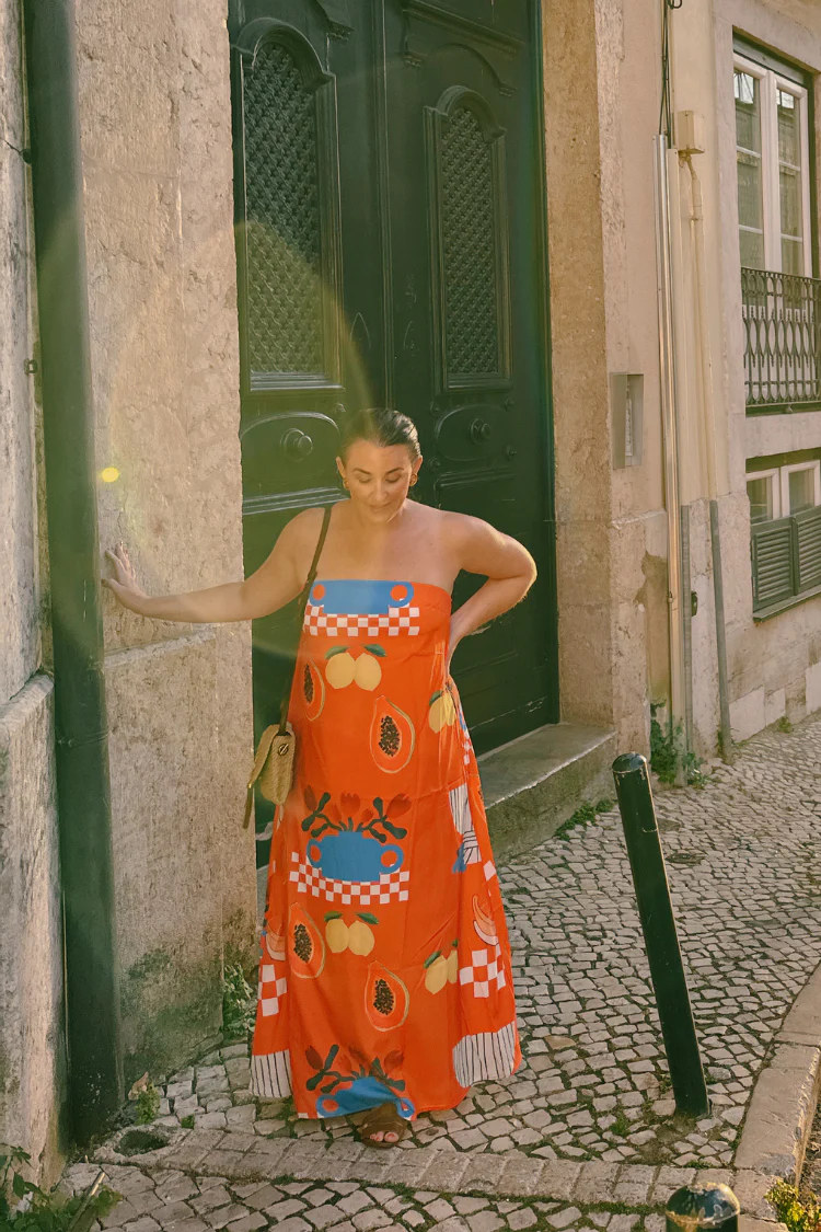 Costa Nova Strapless Fruit Print Maxi Dress - White - FINAL SALE - Image 3
