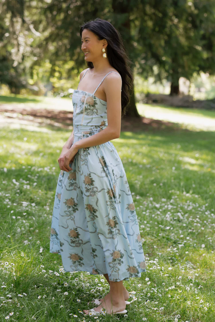 Provence Bloom Corset Midi Dress - Image 3