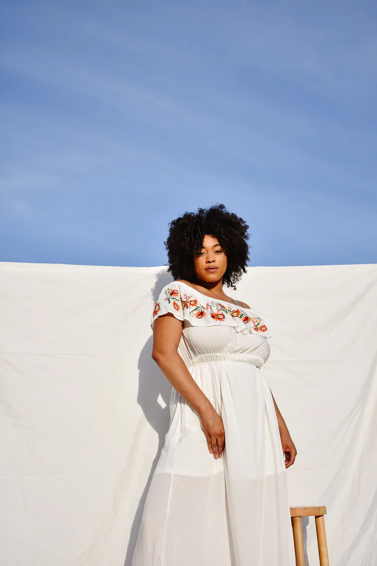 Punta Mita Off the Shoulder Embroidered Maxi Dress - Image 3