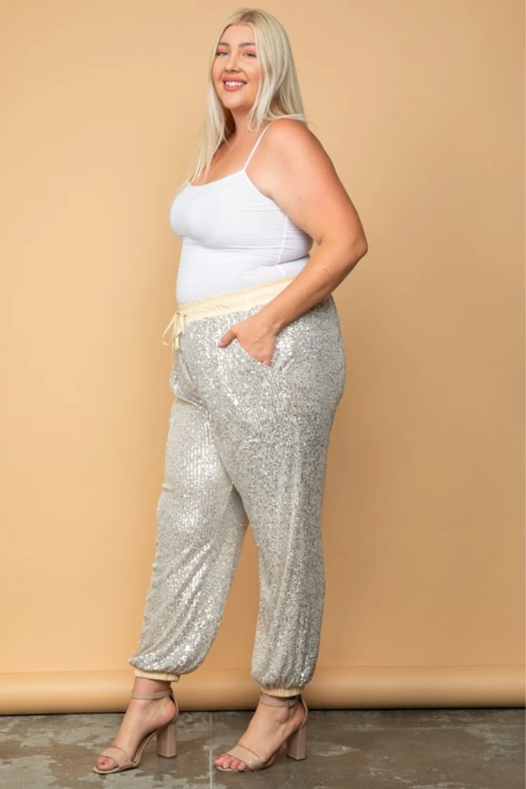 Quinn Champagne Sequin Joggers - Image 5
