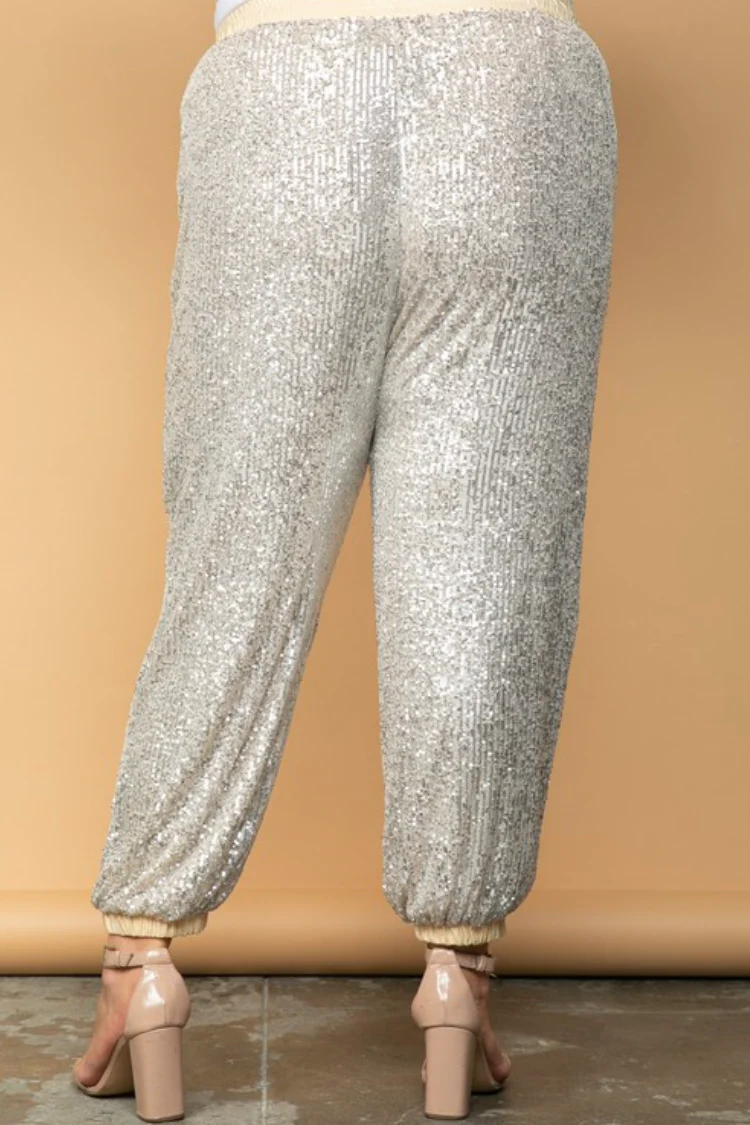 Quinn Champagne Sequin Joggers - Image 7
