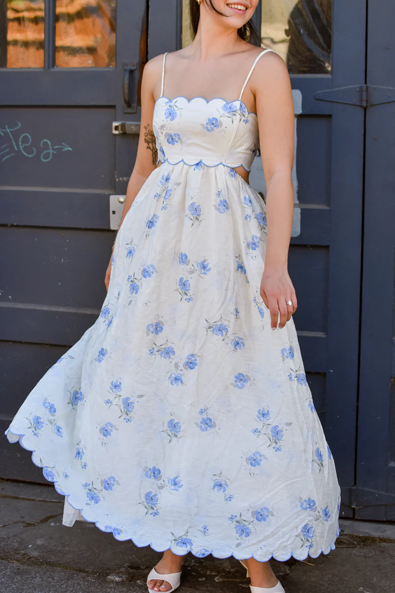 Rebecca White Floral Maxi Dress - Image 3
