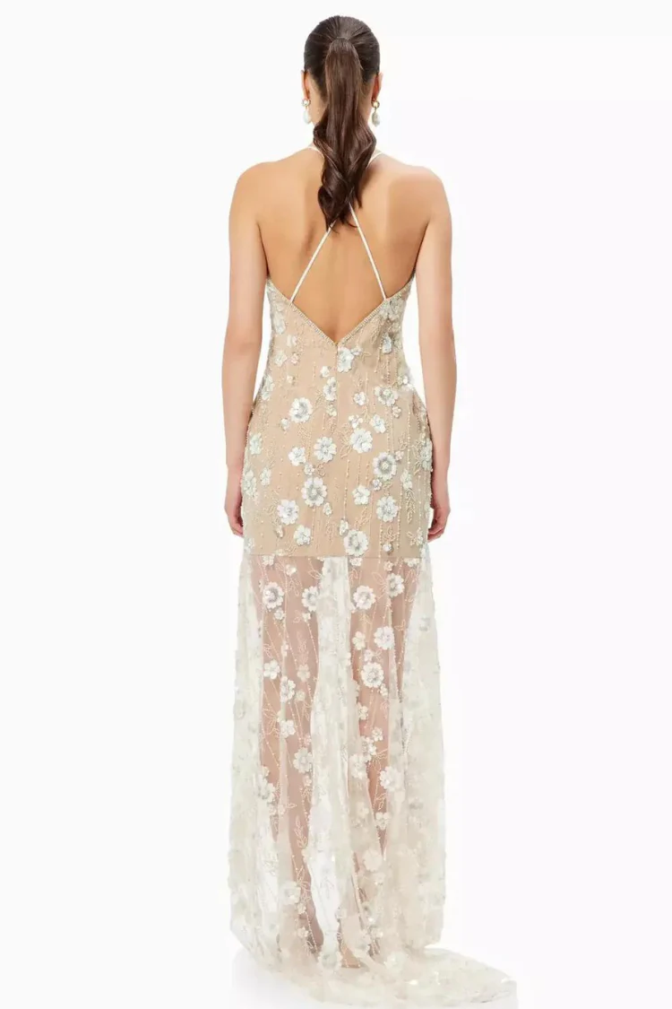 Retusa Embellished Mesh Gown - FINAL SALE - Image 4
