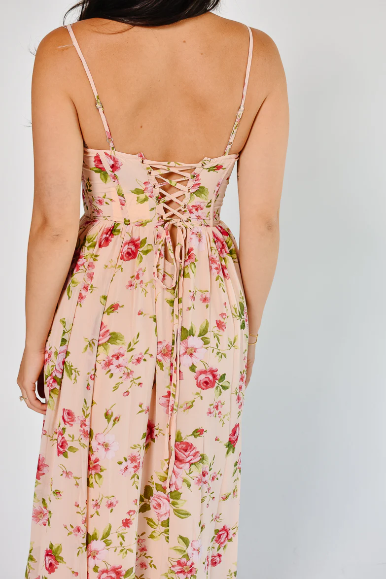 Rose Bloom Floral Corset Maxi Dress - FINAL SALE - Image 2