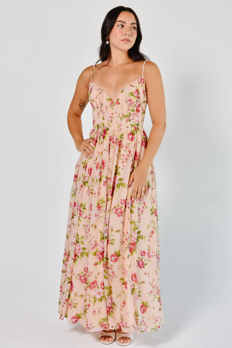 Rose Bloom Floral Corset Maxi Dress - FINAL SALE - Image 3