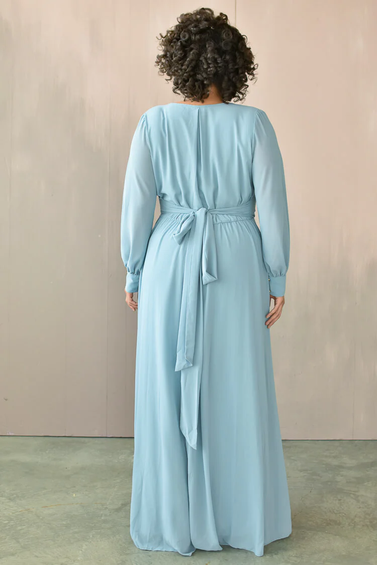 Georgie Slate Blue Wrap Dress - FINAL SALE - Image 4