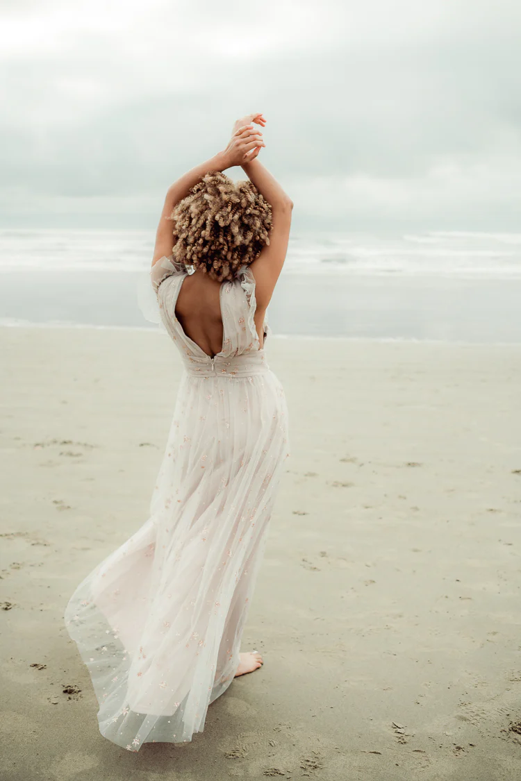 Starry Eyed Glitter Star Mesh Maxi - Pink - Image 3