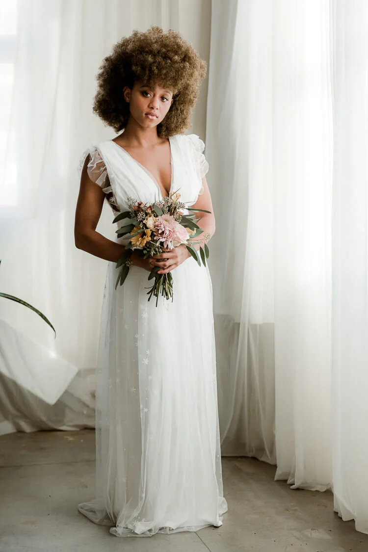Starry Eyed Glitter Star Mesh Maxi - White - Image 5